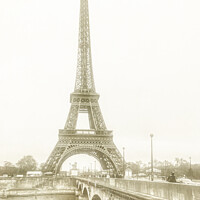 Buy canvas prints of The Eiffel Tower In Winter ( Monochrome ) by Peter Greenway