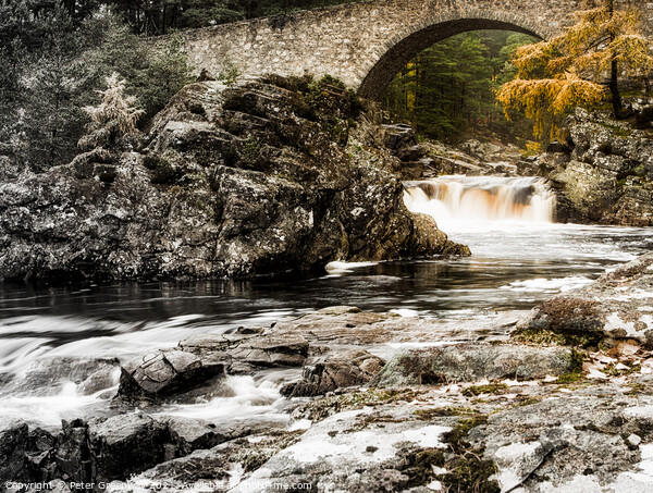 Little Garve River and Bridge, Scottish Highlands Picture Board by Peter Greenway