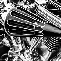 Buy canvas prints of Classic Motorbike Chrome Engine by Peter Greenway