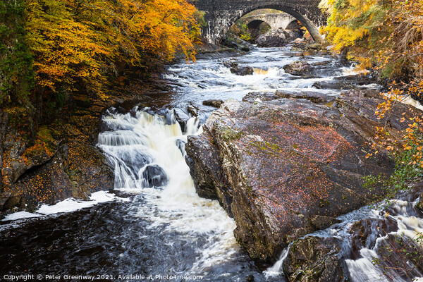 Autumn At Invermoriston Falls, Scotland Picture Board by Peter Greenway