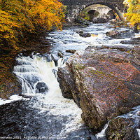 Buy canvas prints of Autumn At Invermoriston Falls, Scotland by Peter Greenway