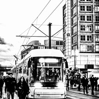 Buy canvas prints of Trams & People Milling Around Alexanderplatz, Berl by Peter Greenway