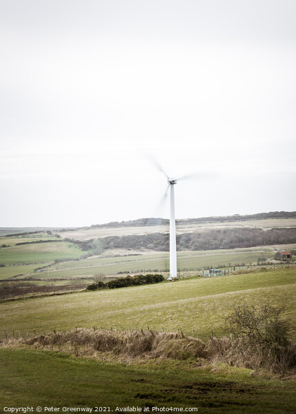 Wind Turbine In County Antrim, Ireland Picture Board by Peter Greenway