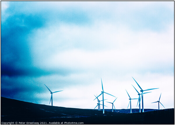 Wind Turbines In The Scottish Highlands  Picture Board by Peter Greenway