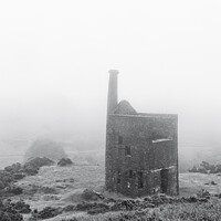 Buy canvas prints of Long Abandonned 'Wheal Betsy' Mine Head On Darmoor Cloaked In Mi by Peter Greenway