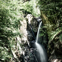 Buy canvas prints of The Aira Force Waterfall In The Lake District by Peter Greenway