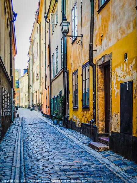 Gamla Stan Back Street, Stockholm Picture Board by Peter Greenway