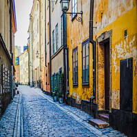 Buy canvas prints of Gamla Stan Back Street, Stockholm by Peter Greenway