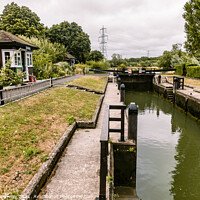 Buy canvas prints of The Canal Lock At Northmoor, Oxfordshire by Peter Greenway