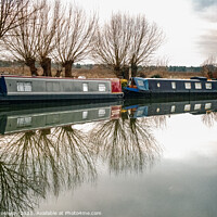 Buy canvas prints of Reflections Of Trees In The Oxford Canal At Thrupp, Oxfordshire by Peter Greenway