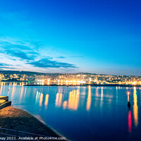 Buy canvas prints of Teignmouth From The Ness In Shaldon At Night by Peter Greenway