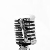 Buy canvas prints of  Vintage Microphone In Monochrome by Peter Greenway