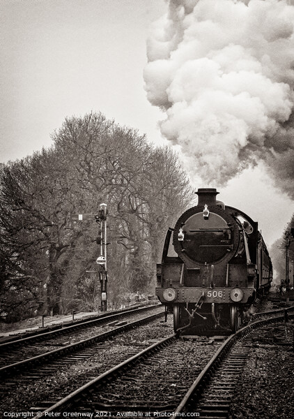 Steam Locomotive Train On The 'Watercress' Railway Picture Board by Peter Greenway