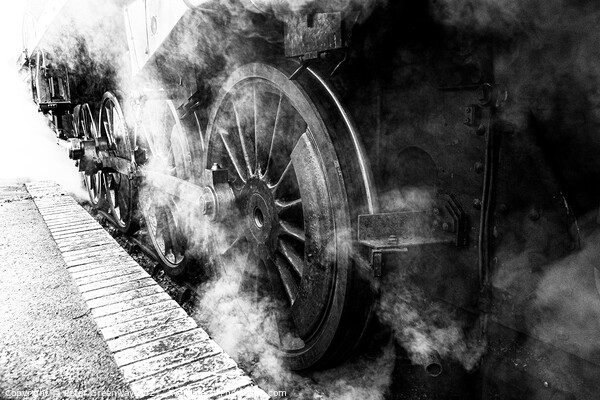 Steam train steaming at Platform - Watercress Line Picture Board by Peter Greenway