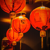 Buy canvas prints of Chinese Lanterns in Chinatown, London by Peter Greenway