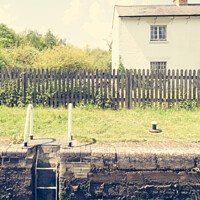 Buy canvas prints of Lock Keepers Cottage, The Nell Canal, Oxfordshire by Peter Greenway