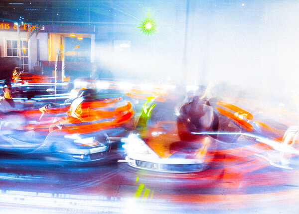 Impressions Of Dodgems At St Giles Fair Picture Board by Peter Greenway