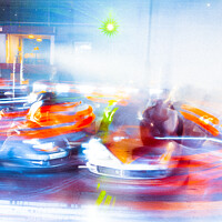 Buy canvas prints of Impressions Of Dodgems At St Giles Fair by Peter Greenway