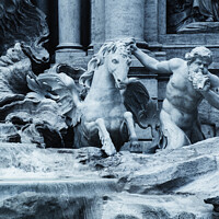 Buy canvas prints of The Trevi Fountain, Rome, Italy - Cherub & Pegasus Statues by Peter Greenway