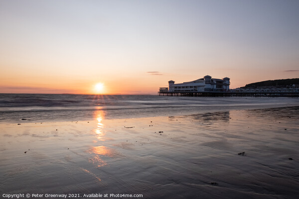 The Grand Pier, Weston-Super-Mare At Sunset Picture Board by Peter Greenway