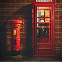 Buy canvas prints of Iconic British 1940's Red Telephone & Post Box by Peter Greenway