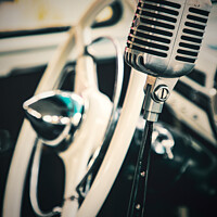 Buy canvas prints of American Chevy Truck - Steering wheel & Microphone by Peter Greenway