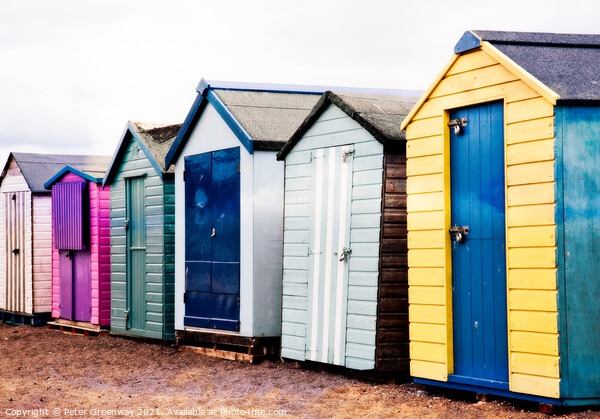 Colourful Beach Huts On 'Back Beach', Teignmouth,  Picture Board by Peter Greenway