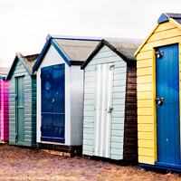 Buy canvas prints of Colourful Beach Huts On 'Back Beach', Teignmouth,  by Peter Greenway
