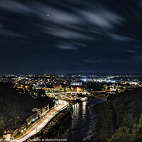 Buy canvas prints of Traffic Flow Into Bristol At Night by Peter Greenway