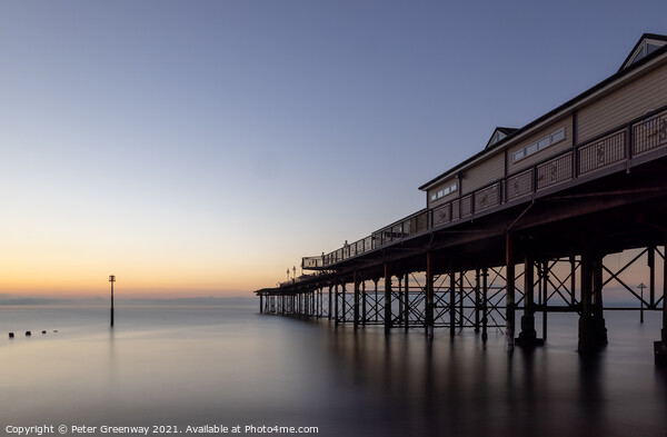 The Grand Pier At Teignmouth At Sunrise On An Autumn Morning Picture Board by Peter Greenway