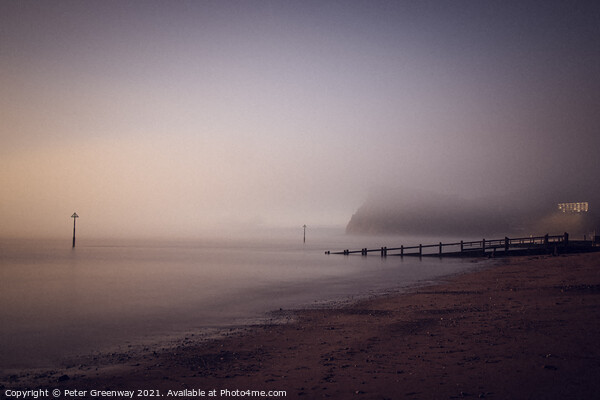 Sea Mist Around Teignmouth Beach At Sunrise Picture Board by Peter Greenway