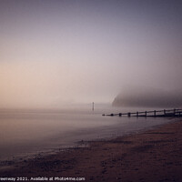 Buy canvas prints of Sea Mist Around Teignmouth Beach At Sunrise by Peter Greenway