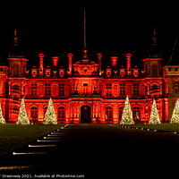 Buy canvas prints of The Manor At Waddesdon Illuminated For Christmas With Winter Lights by Peter Greenway