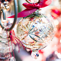 Buy canvas prints of Hand Blown Christmas Baubles by Peter Greenway