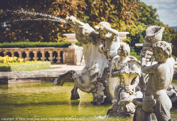 Ornamental Parterre Fountain Statue At The Manor In Waddesdon Picture Board by Peter Greenway