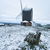 Buy canvas prints of Brill Windmill On A Snowy Day In Winter by Peter Greenway