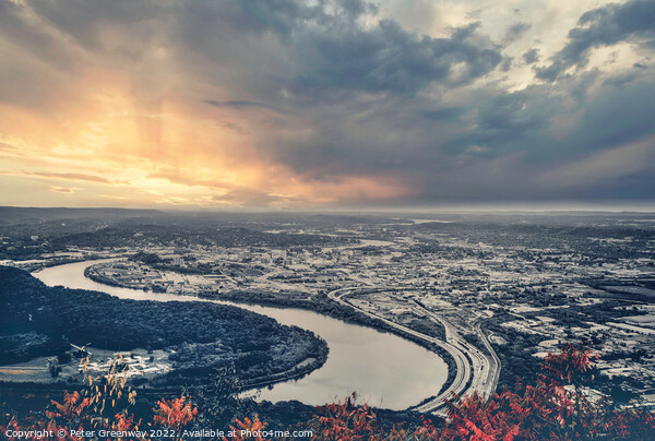 Chattanooga City From Lookout Mountain Picture Board by Peter Greenway