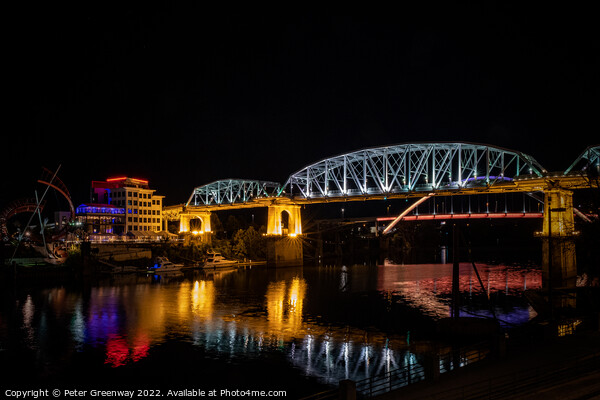 The John Seigenthaler Pedestrian Bridge In Nashville, Tennessee  Picture Board by Peter Greenway