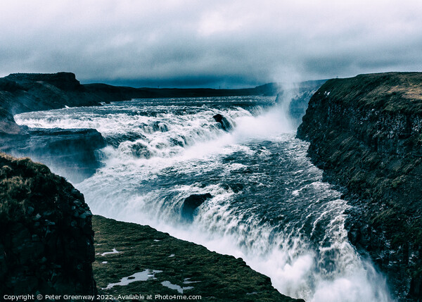 Gullfoss Waterfall, Hvita, Iceland Picture Board by Peter Greenway