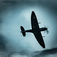 Buy canvas prints of Silhouette Of A RAF Supermarine Spitfire by Peter Greenway