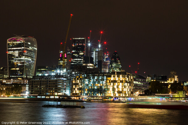 London At Night - The 'Walkie Talkie' Building & F Picture Board by Peter Greenway