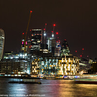 Buy canvas prints of London At Night - The 'Walkie Talkie' Building & F by Peter Greenway