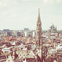 Buy canvas prints of The Rooftops & Skyline Of The City Of Brussels, Be by Peter Greenway