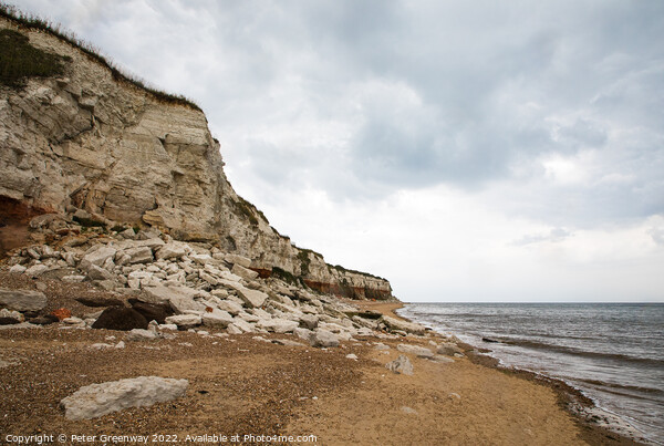 Stormy Rainclouds Over Old Hunstanton Cliffs In No Picture Board by Peter Greenway