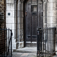 Buy canvas prints of Interesting Medieval Door In The Courtyard Of Bartholomew The Great, London by Peter Greenway