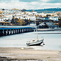 Buy canvas prints of Boats beached on the Teign River at low tide at Shaldon, Devon  by Peter Greenway