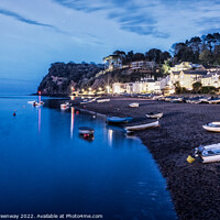 Buy canvas prints of Shaldon Beach At Night by Peter Greenway