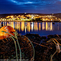 Buy canvas prints of Fishermen Lobster Pots Drying On Shaldon Beach At Night by Peter Greenway