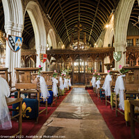 Buy canvas prints of Cockington Church, Devon Decorated For A Wedding by Peter Greenway