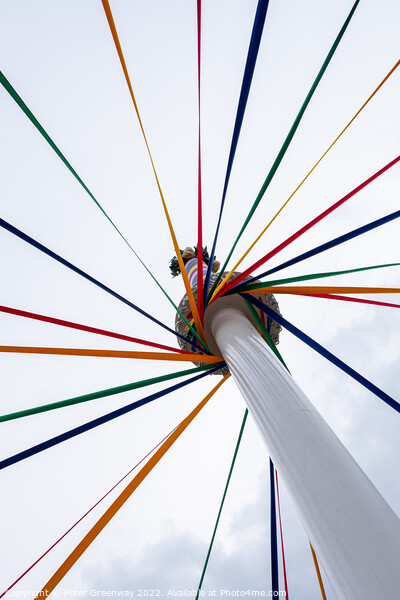 Coloured Ribbons Of A Traditional English Maypole Picture Board by Peter Greenway